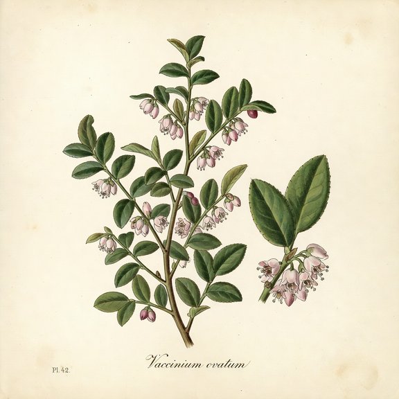 Evergreen Huckleberry botanical plate