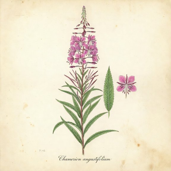 Fireweed botanical plate