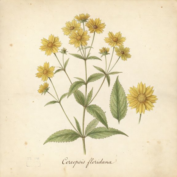 Florida Coreopsis botanical plate