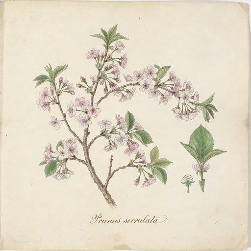 Flowering Cherry botanical plate