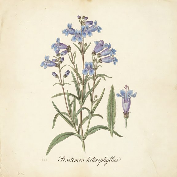 Foothill Penstemon botanical plate