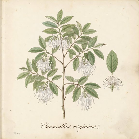 Fringe Tree botanical plate