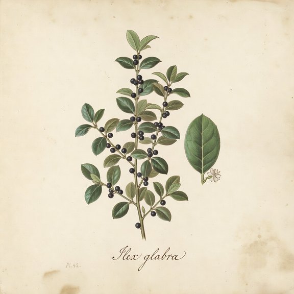 gallberry holly botanical plate