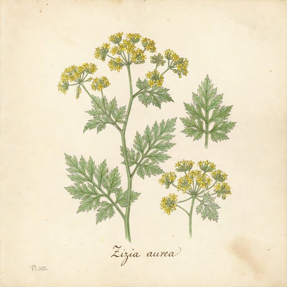 Golden alexander botanical plate