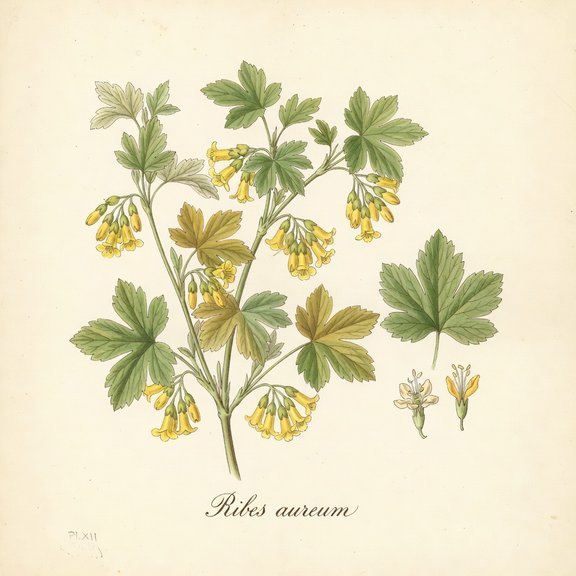 golden currant botanical plate