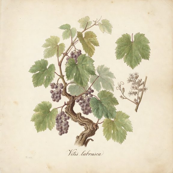 Grape botanical plate
