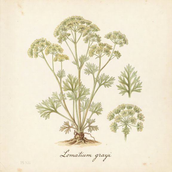 Gray’s Biscuitroot botanical plate
