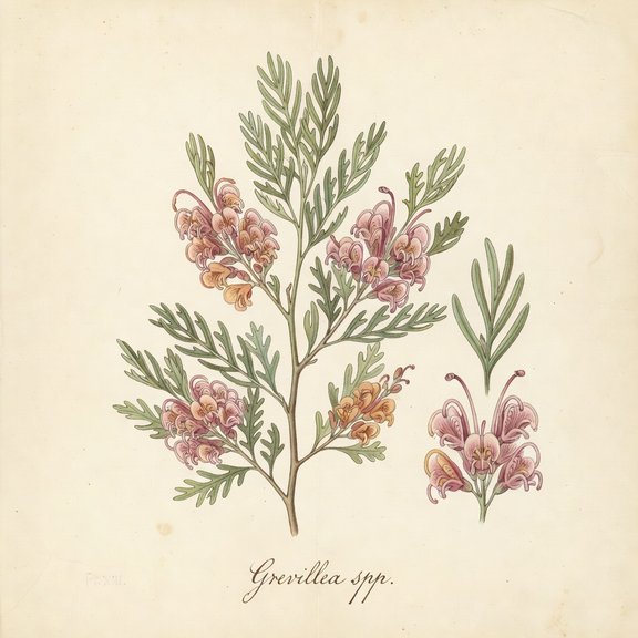 Grevillea botanical plate