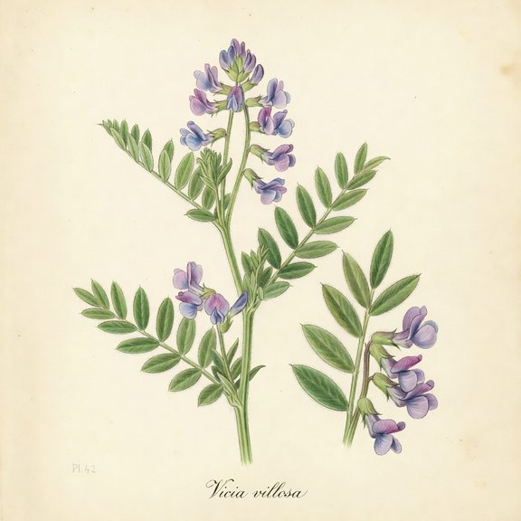 Hairy Vetch botanical plate