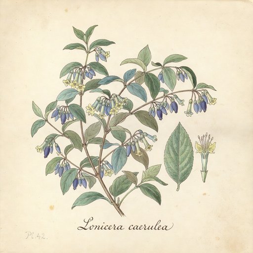 Haskap botanical plate
