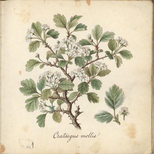 Hawthorn botanical plate