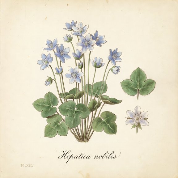 hepatica botanical plate