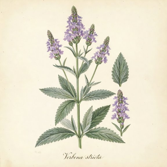 Hoary Vervain botanical plate