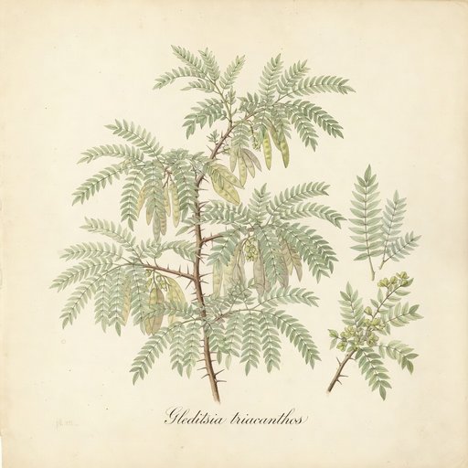 Honey Locust botanical plate