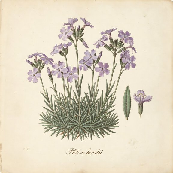 Hood's Phlox botanical plate