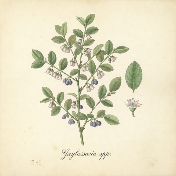 Huckleberry botanical plate