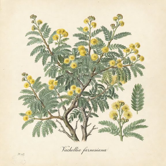 Huisache botanical plate