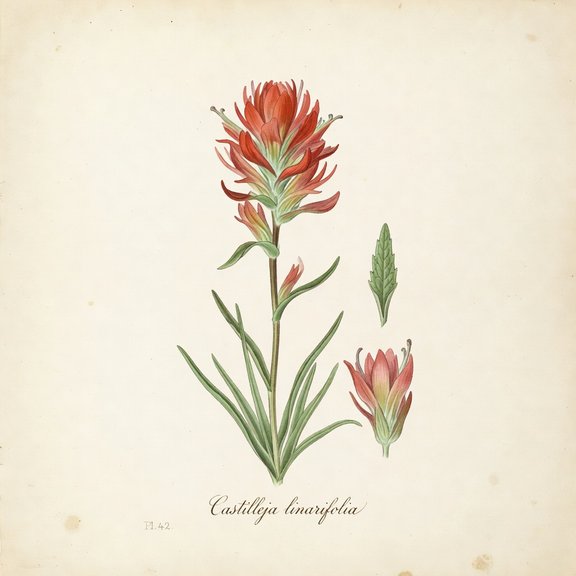 Indian paintbrush botanical plate