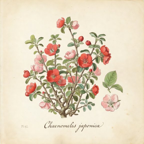 Japanese Quince botanical plate