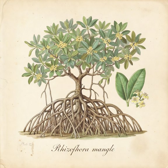 mangrove botanical plate