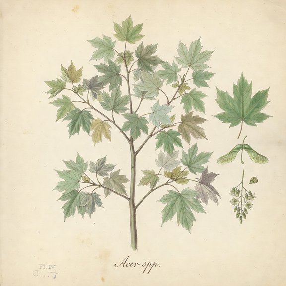 Maple botanical plate