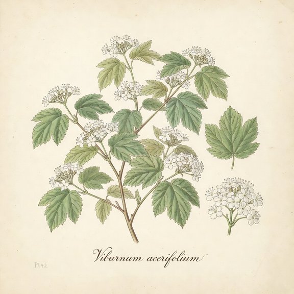 Mapleleaf Viburnum botanical plate