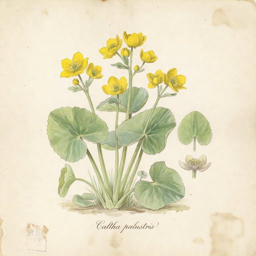 Marsh Marigold botanical plate