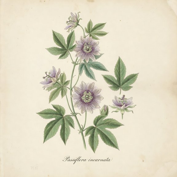 Maypop botanical plate