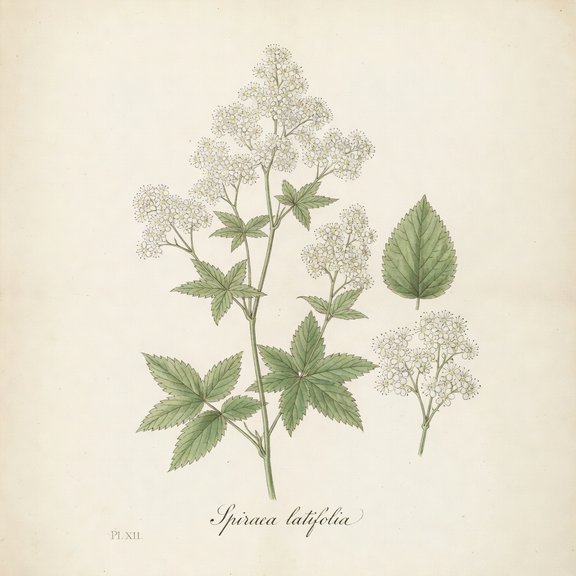Meadowsweet botanical plate