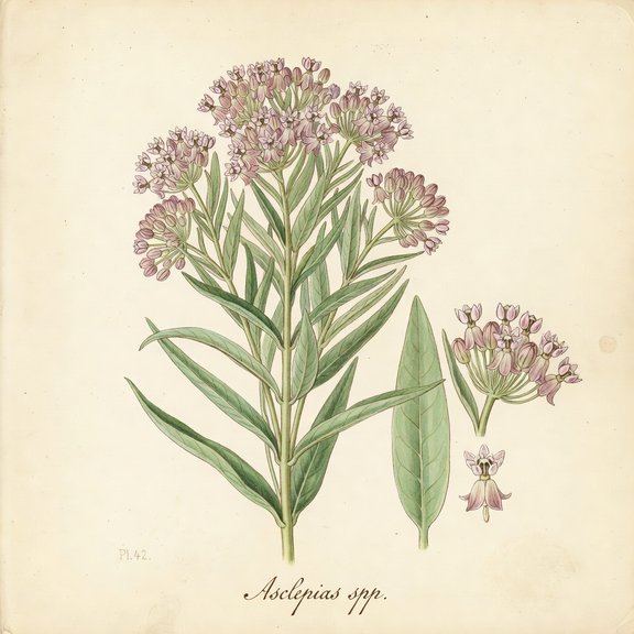 Milkweed botanical plate