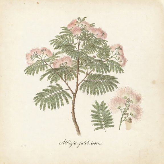Mimosa botanical plate