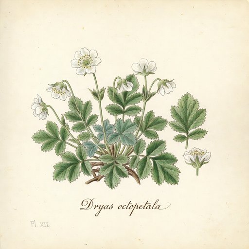 Mountain Avens botanical plate