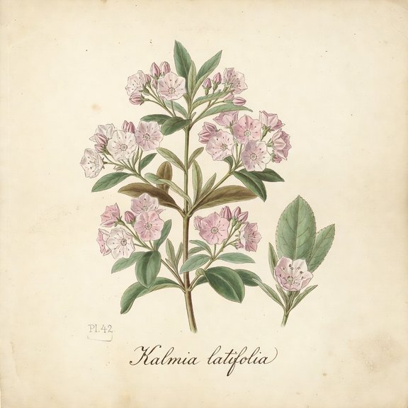 Mountain Laurel botanical plate