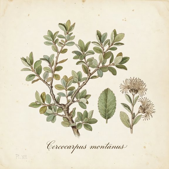 Mountain Mahogany botanical plate