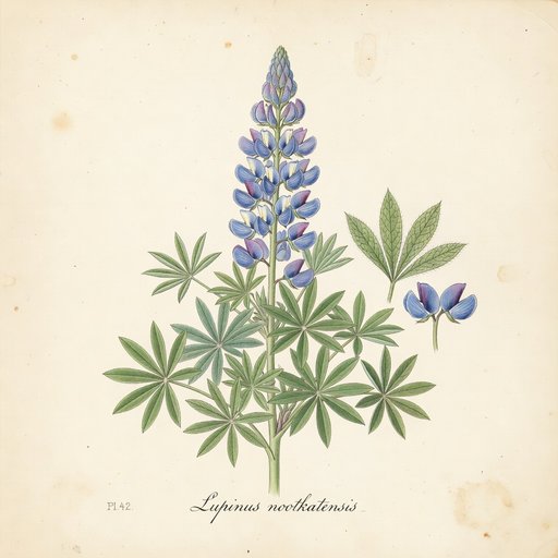 Nootka Lupine botanical plate
