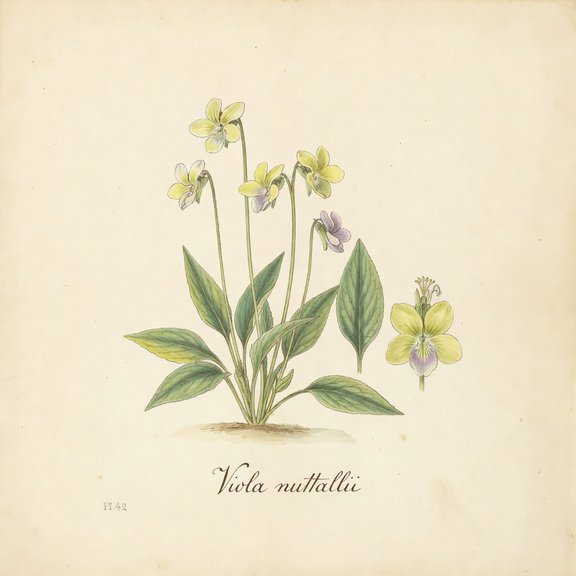 Nuttall's Violet botanical plate