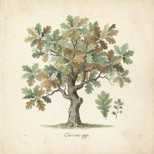 Oak botanical plate