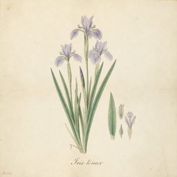 Oregon Iris botanical plate