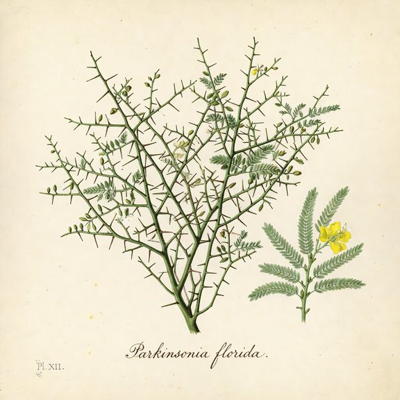 Palo verde tree botanical plate