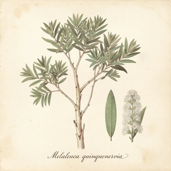 Paperbark botanical plate