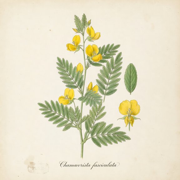 Partridge Pea botanical plate