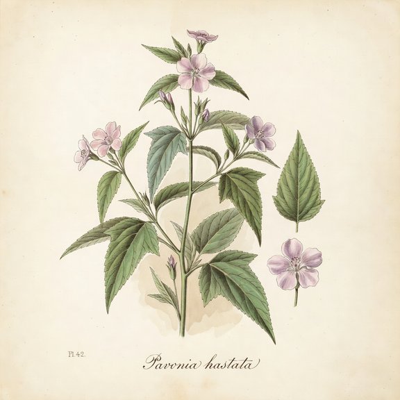 Pavonia botanical plate