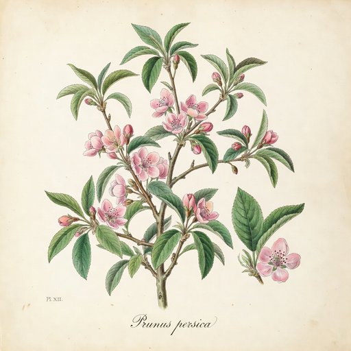 Peach botanical plate