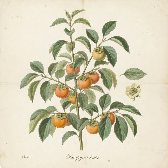 persimmon botanical plate