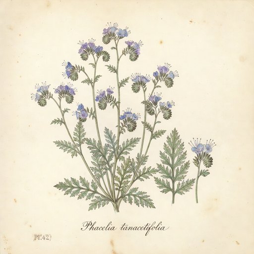 Phacelia botanical plate