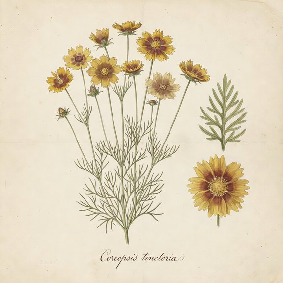 Plains Coreopsis botanical plate