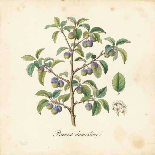 Plum botanical plate