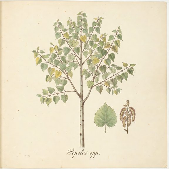 Poplar Tree botanical plate