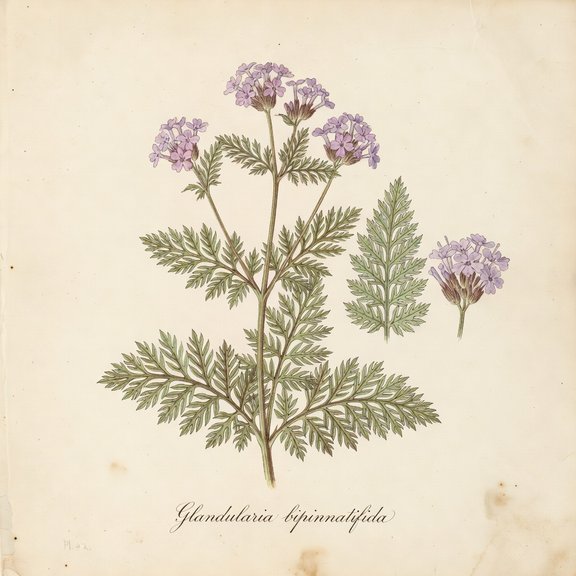 Prairie Verbena botanical plate