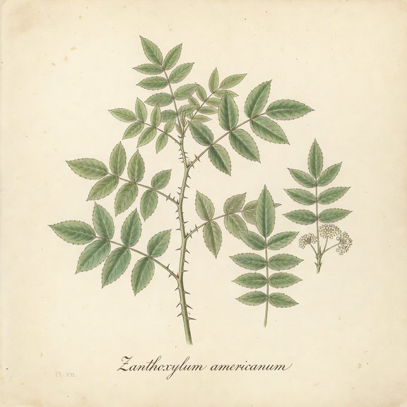 prickly ash botanical plate